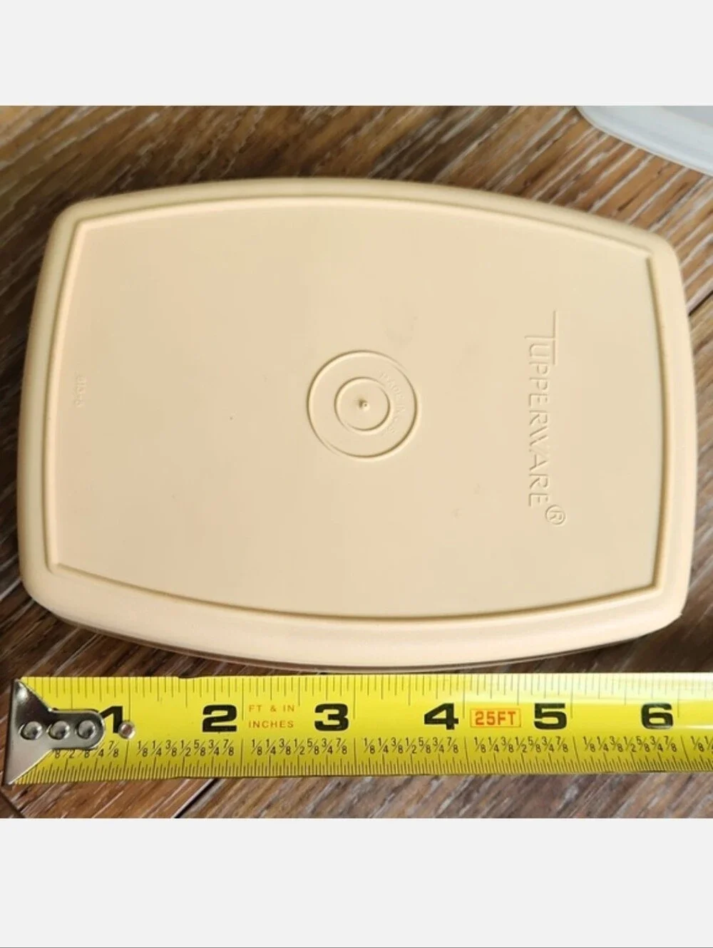 Vintage Tupperware Slim Deli Divided Lunch Container Sand Tan Muted Yellow